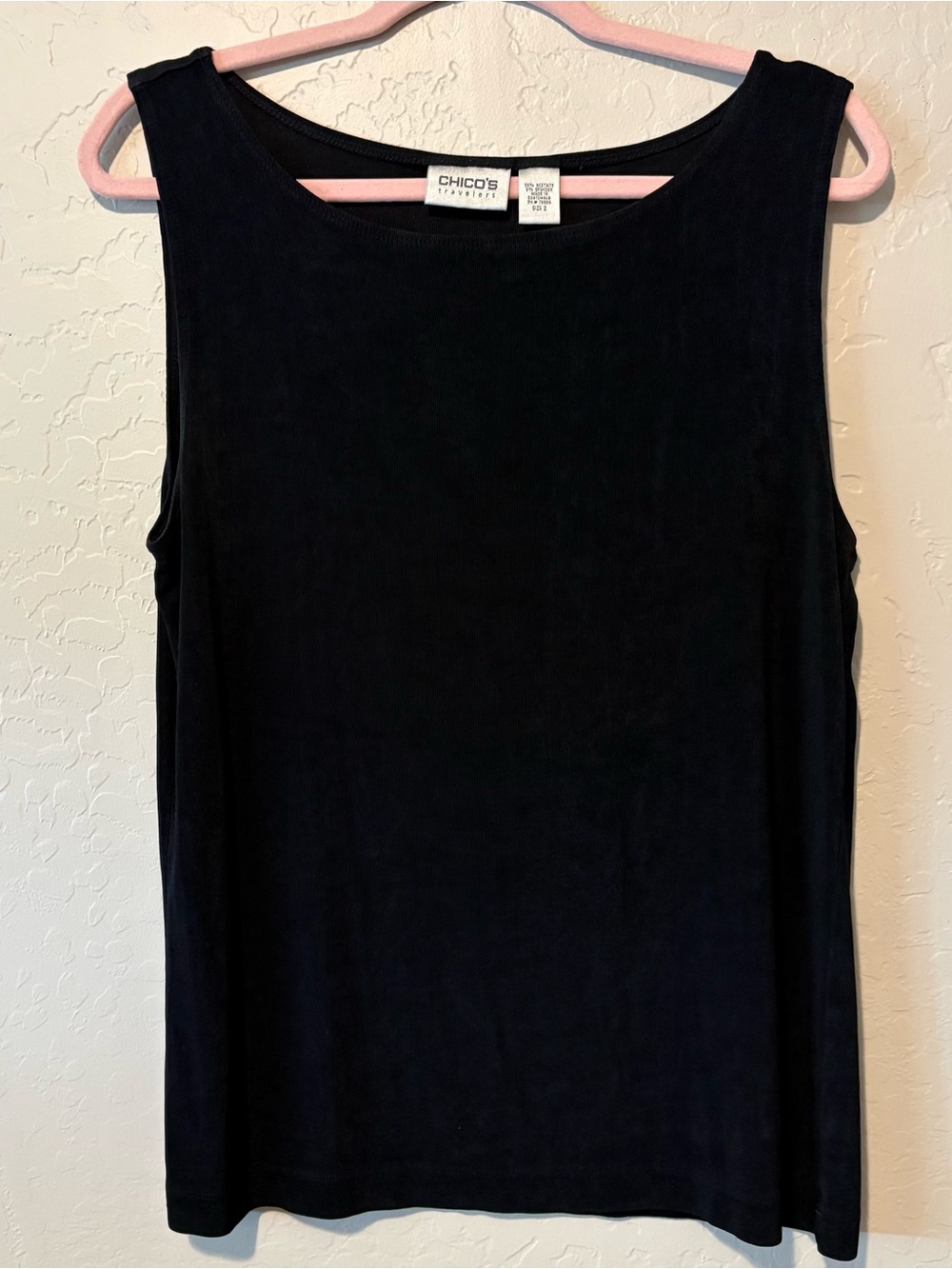 Chico's Black Scoop Neck Traveler Tank Top Size 2